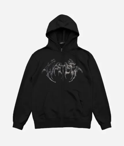 Wasted Hoodie Zip Ashes Noir (3)